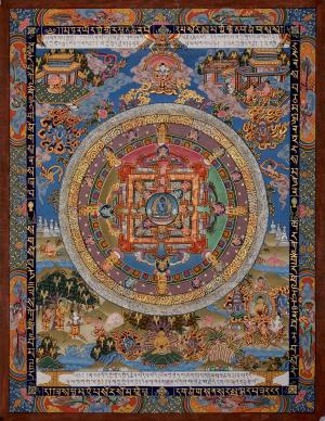 Buddha Shakti Mandala Thangka | Orignial Hand-painted Tibetan Thangka Wall Hanging | Home Decor For Meditation And Yoga | Spiritual Gifts